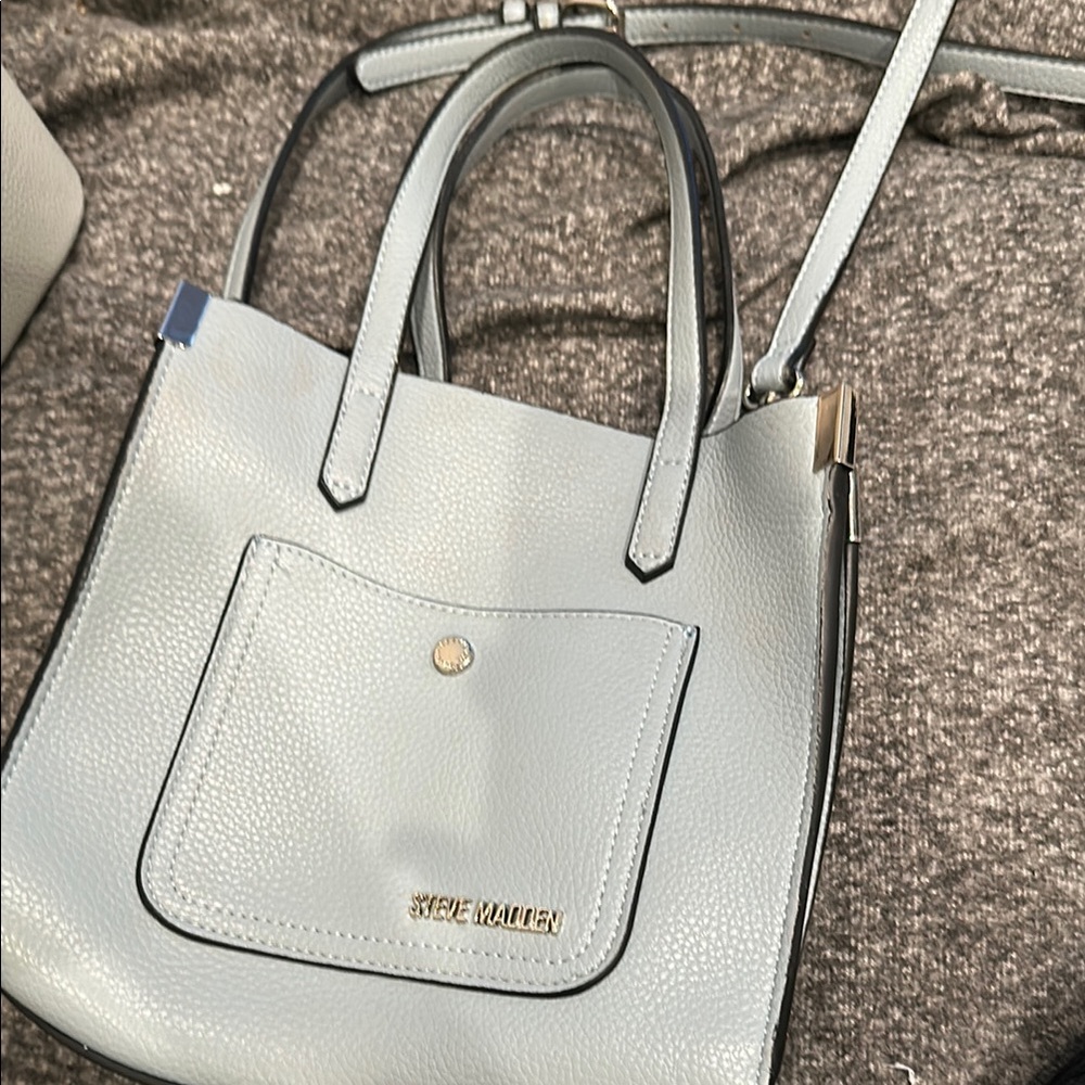 Steve Madden Gray Tote with Gold Accents